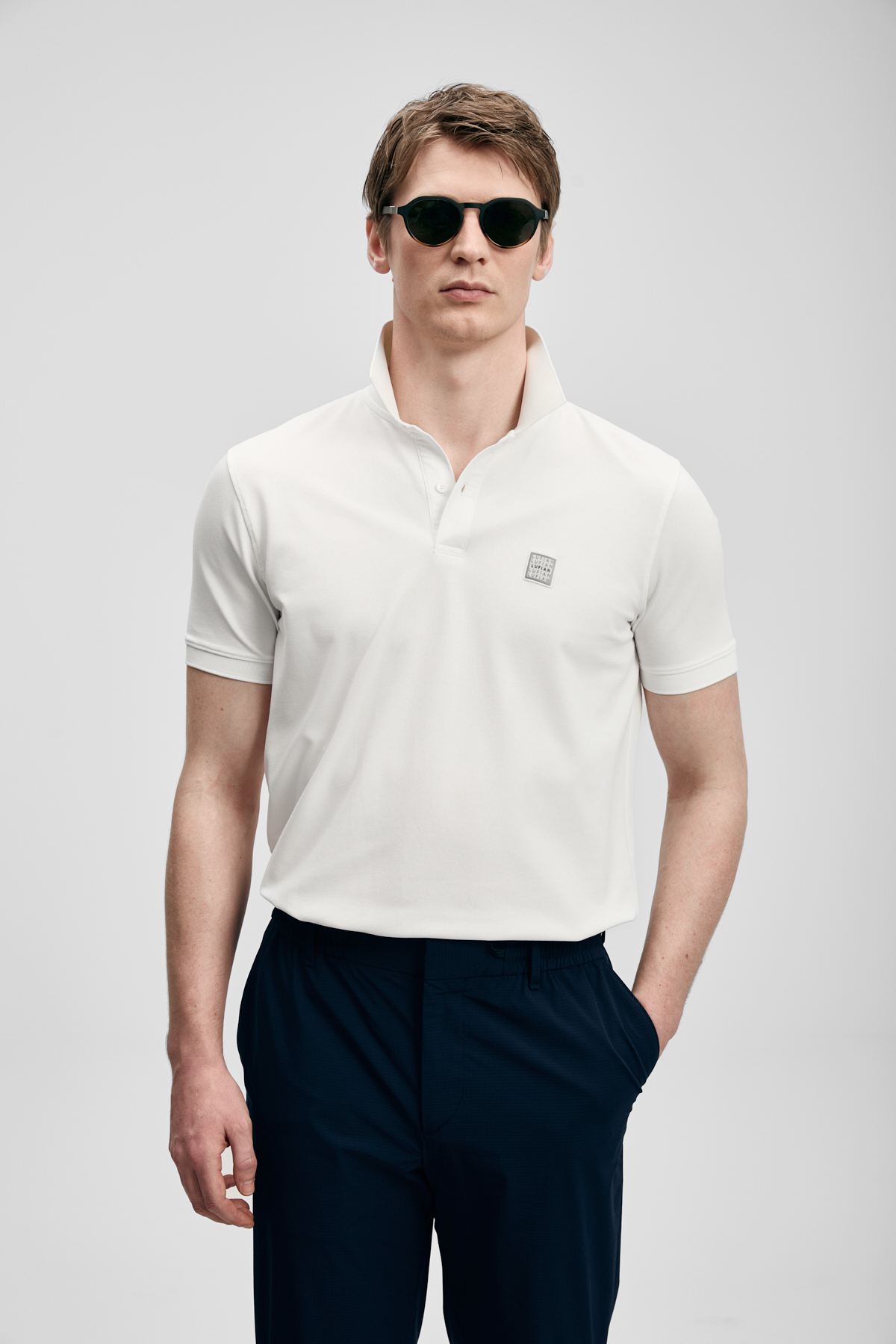 Lufian Carter Smart Erkek Polo Tişört Kırık Beyaz görsel 4