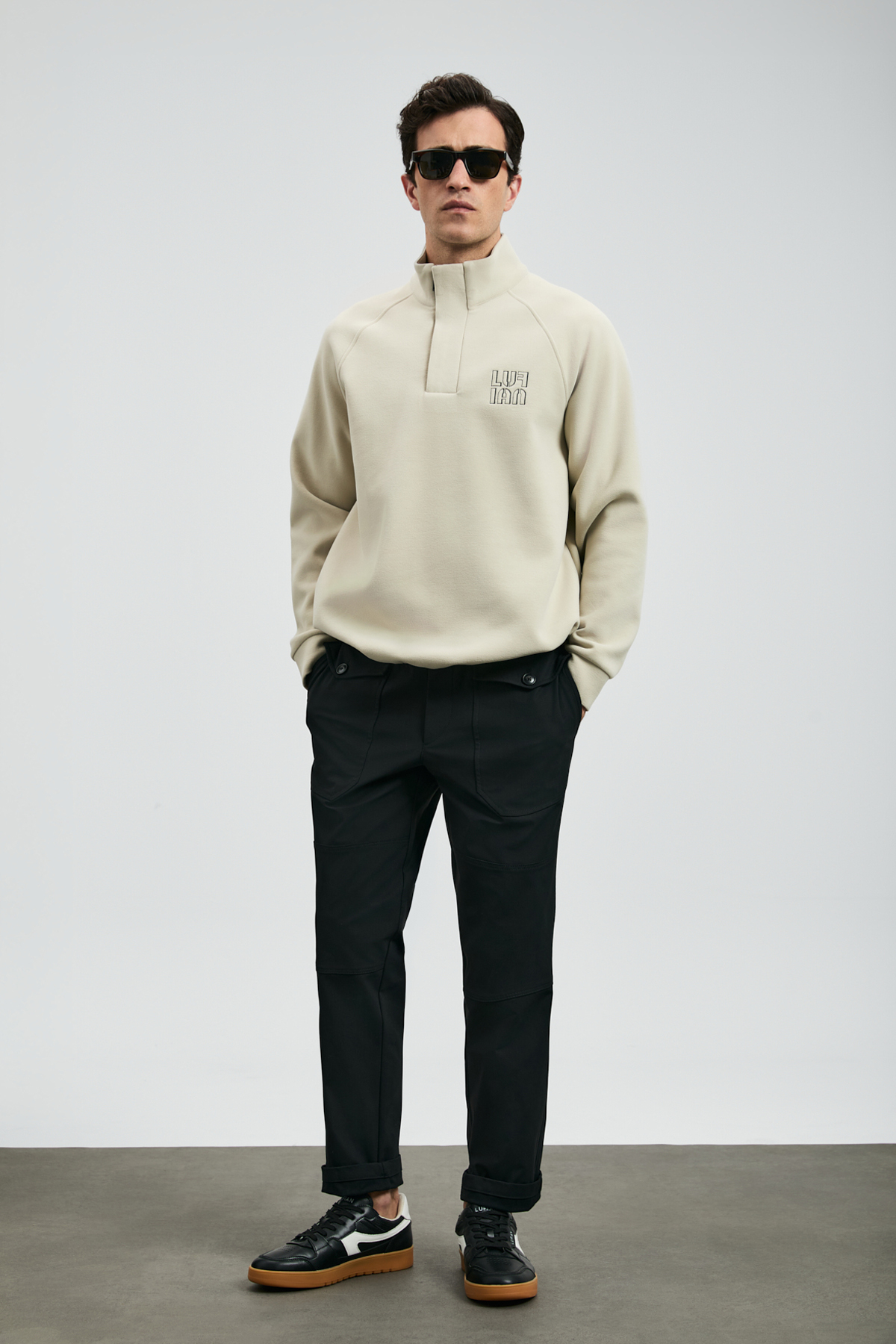 Lufian Hazel Erkek Sweatshirt Ekru görsel 5