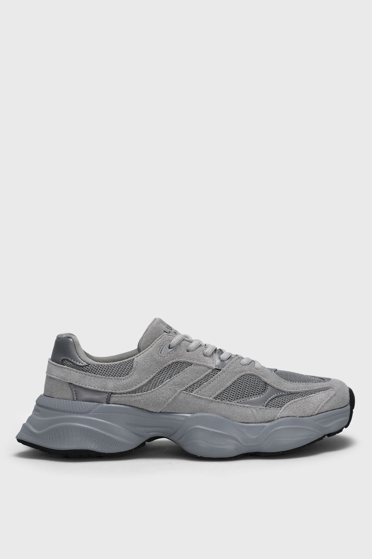 Lufian Mark Erkek Deri Sneaker Ayakkabı Gri