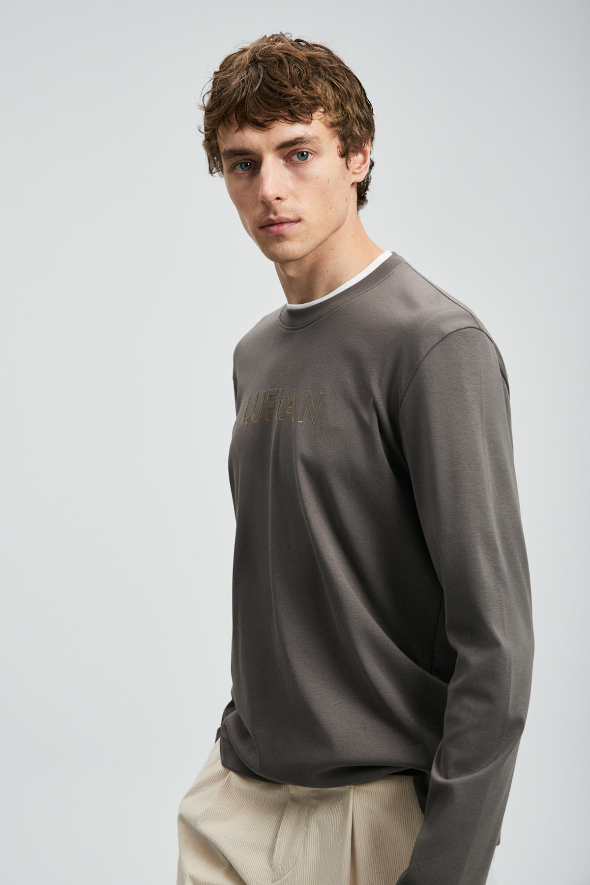 Lufian 112020057 Sara Erkek Sweatshirt KAHVERENGİ görsel 4