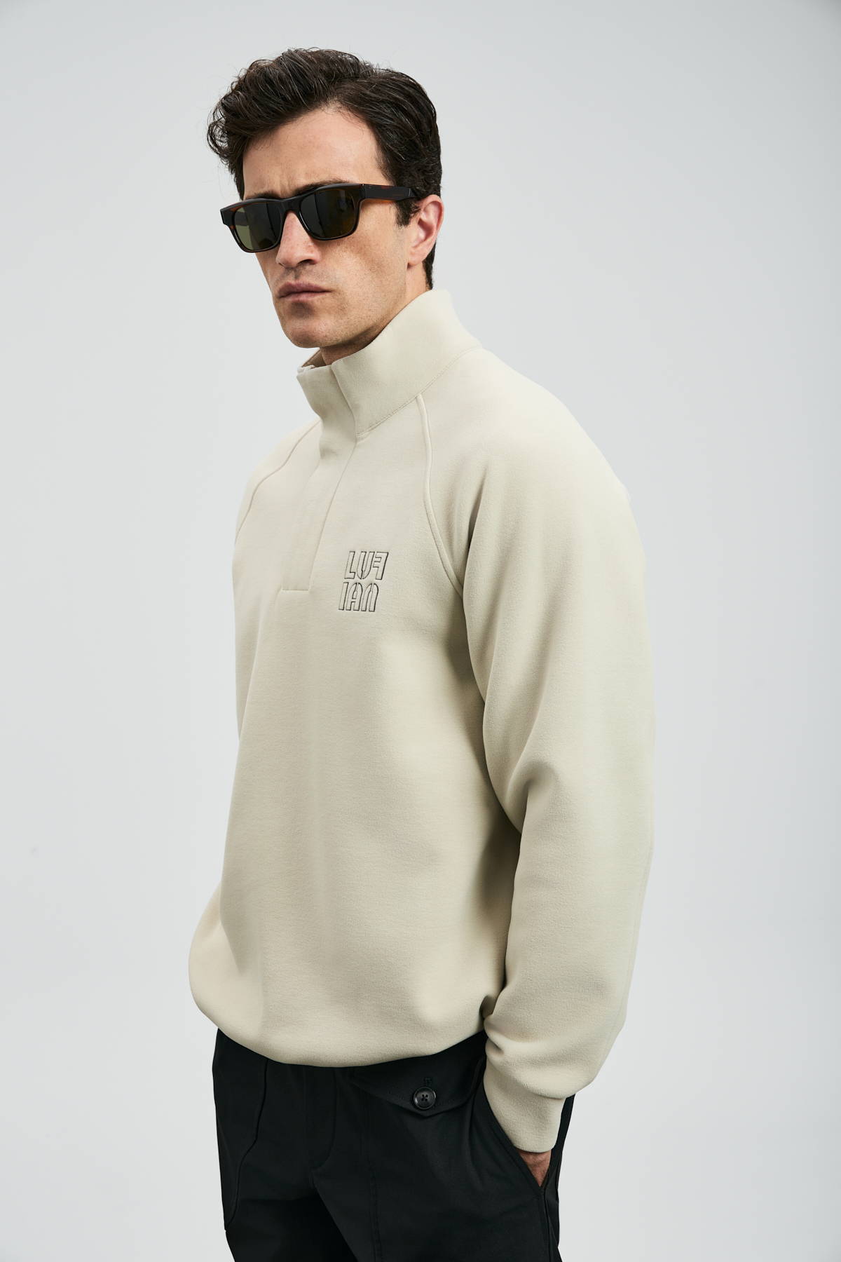 Lufian Hazel Erkek Sweatshirt Ekru