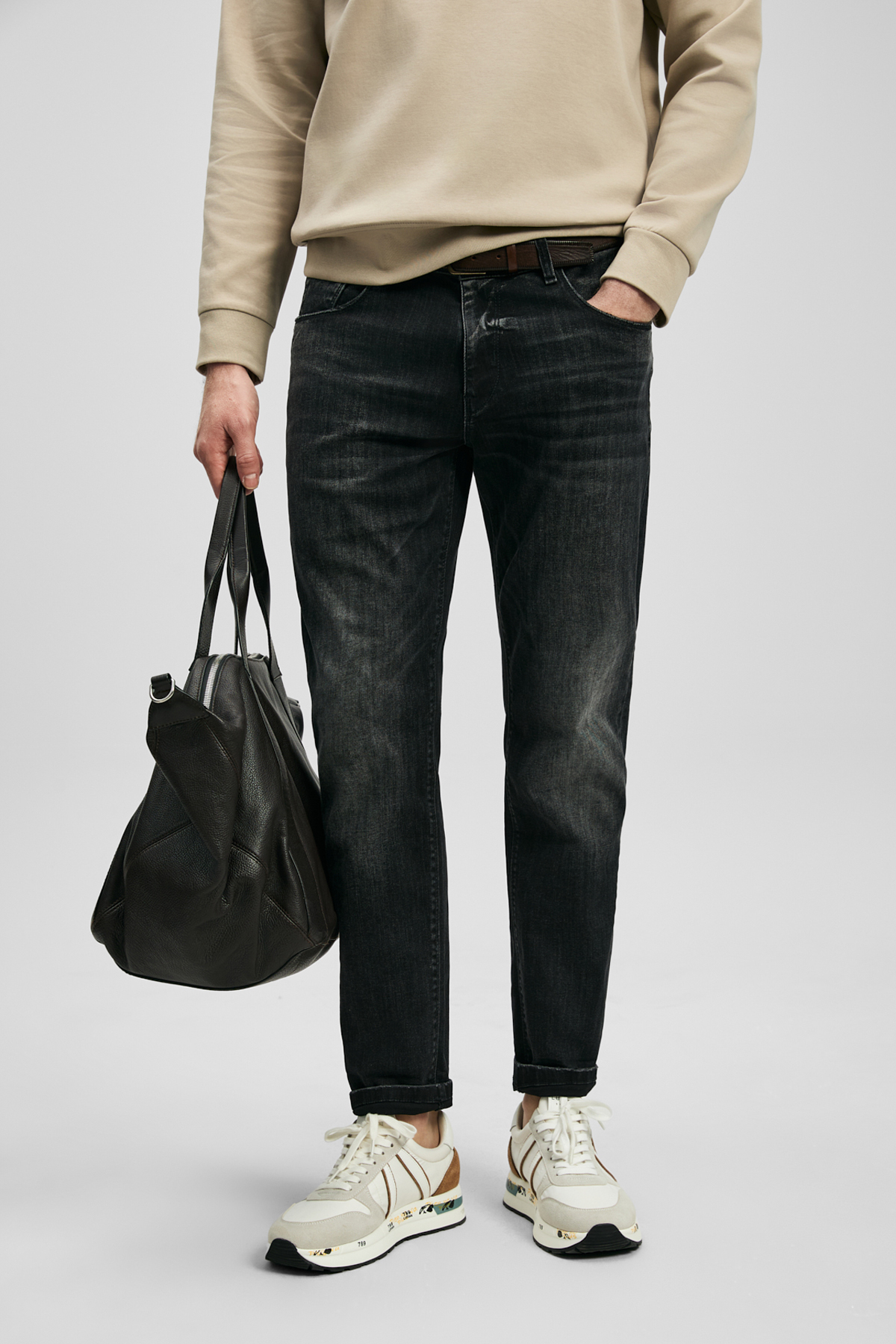 Lufian Luta Smart Jean Erkek Pantolon Slim Fit Antrasit görsel 2