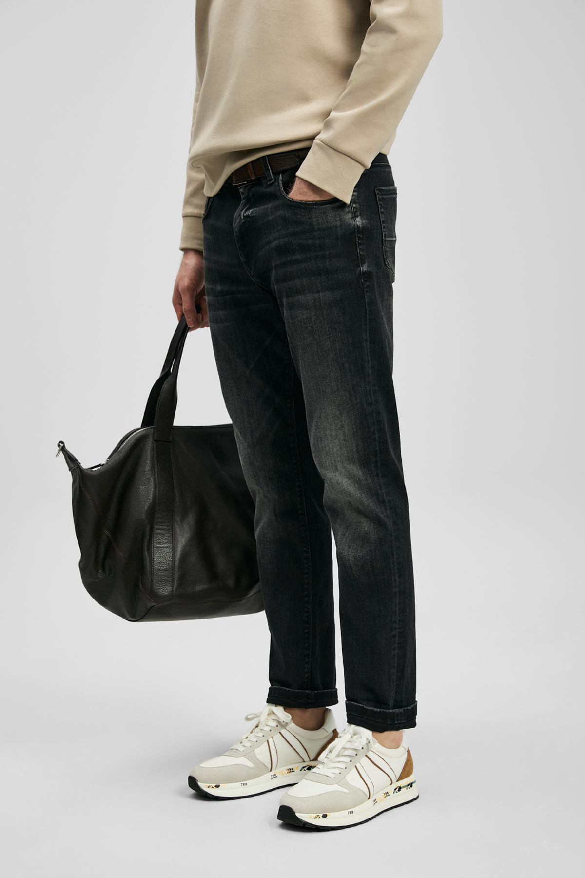 Lufian Luta Smart Jean Erkek Pantolon Slim Fit Antrasit görsel 5
