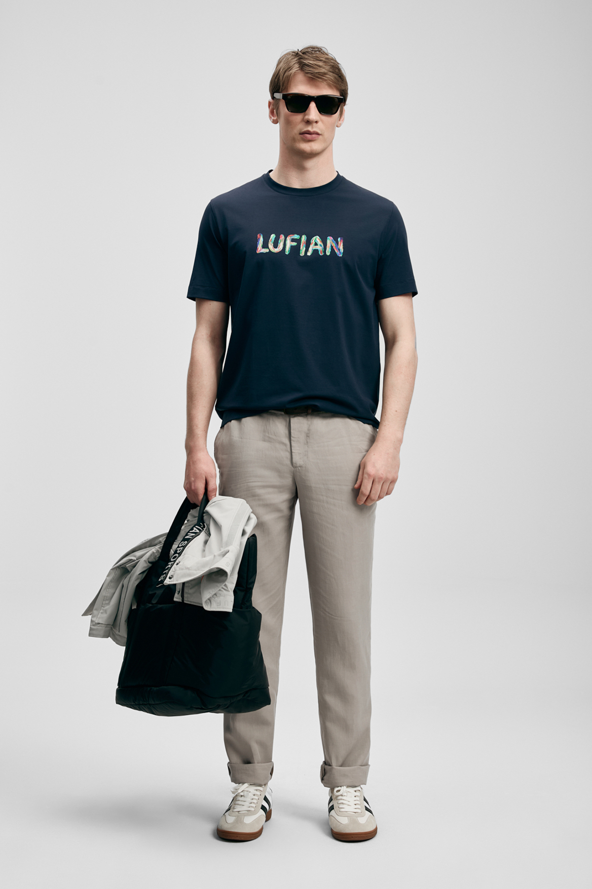 Lufian Surge Modern Grafik Tişört Lacivert görsel 2