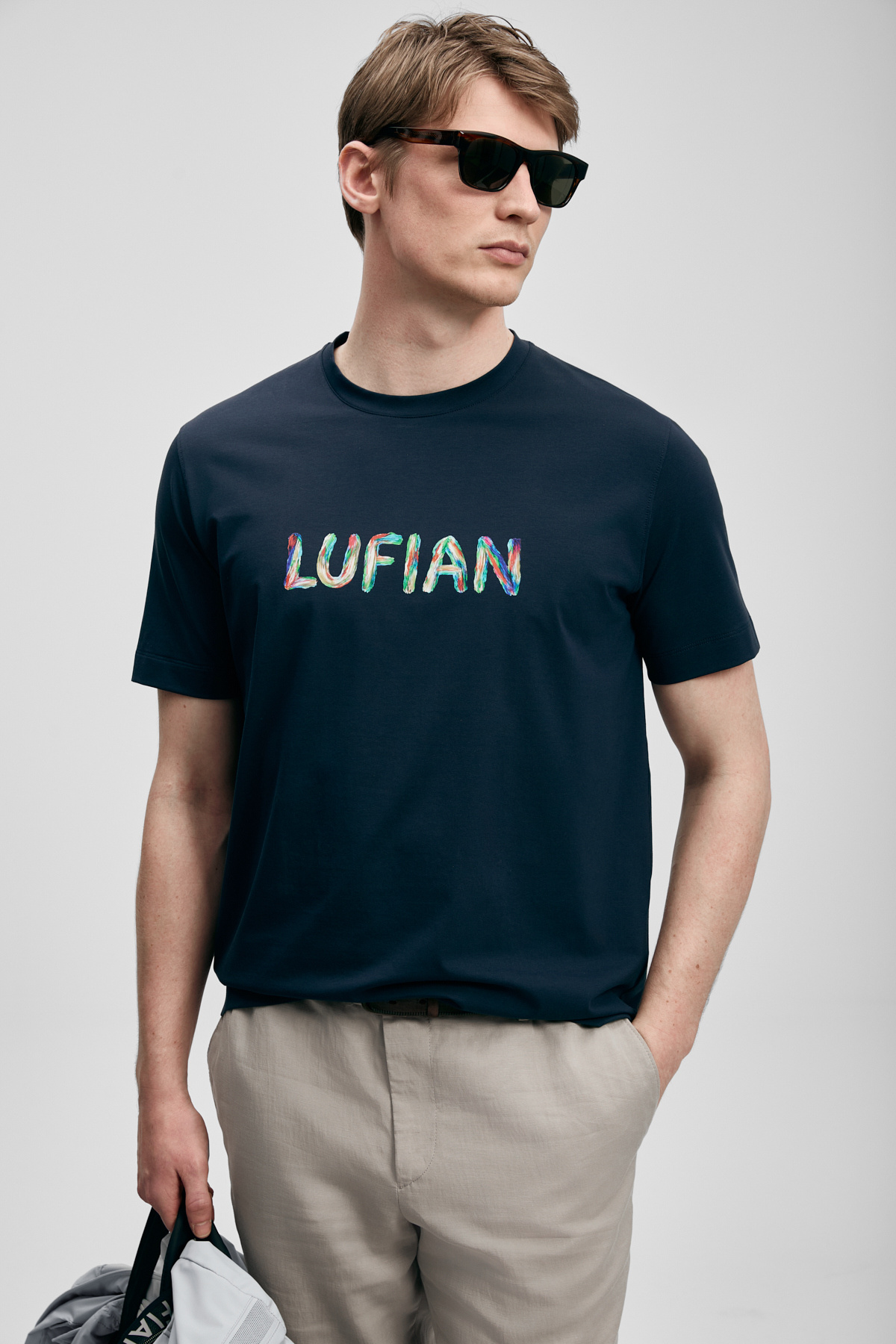 Lufian Surge Modern Grafik Tişört Lacivert görsel 5