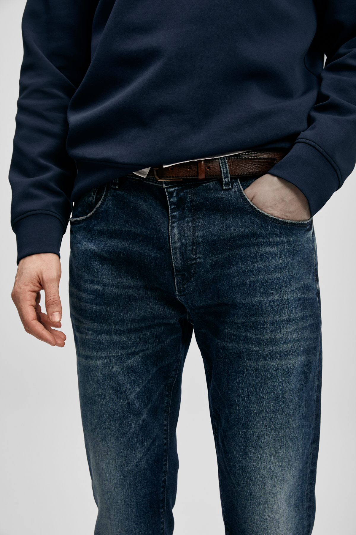 Lufian Benedıc Smart Jean Erkek Pantolon Slim Fit Koyu Lacivert görsel 5