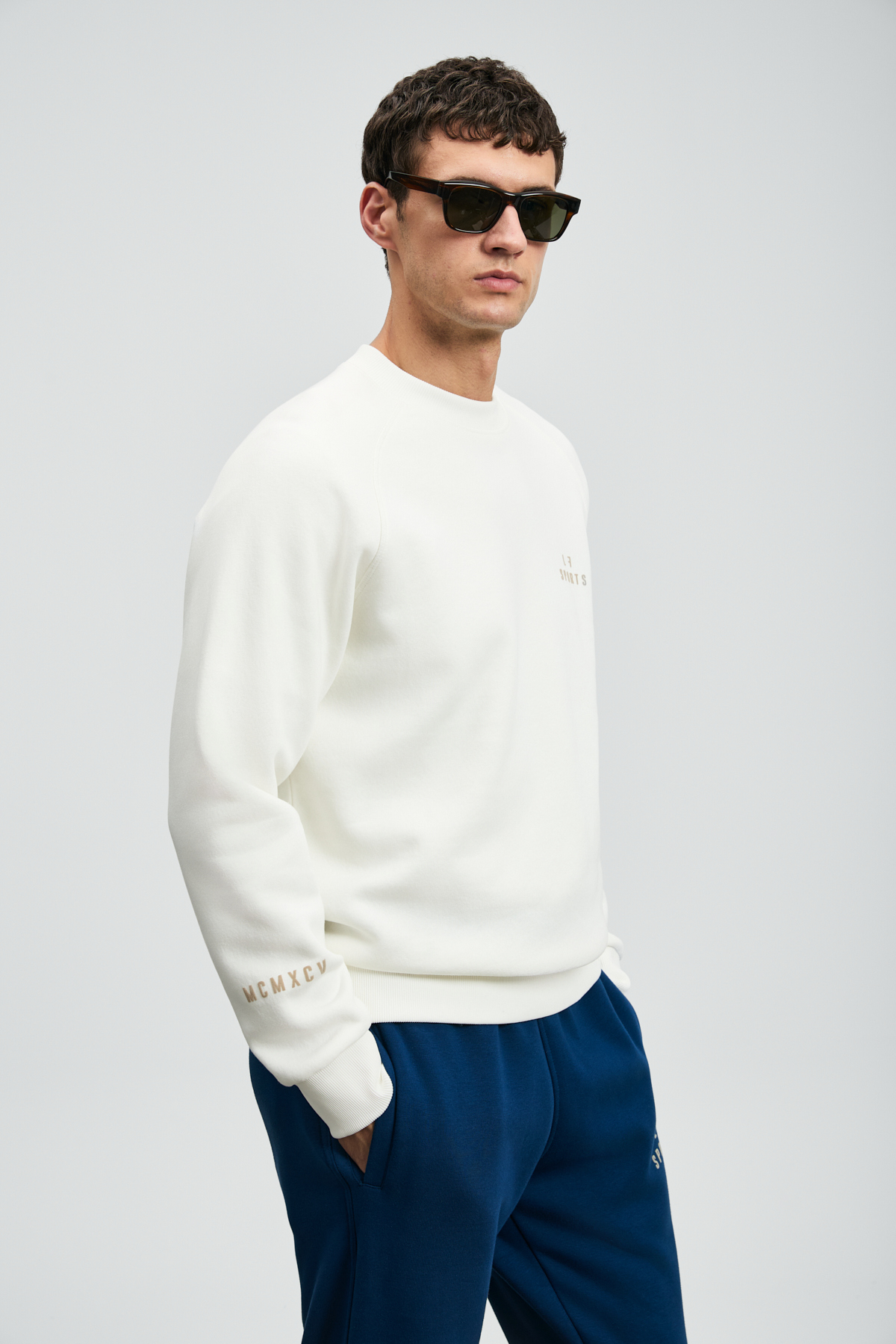 Lufian Sıgma Erkek Sweatshirt Kırık Beyaz görsel 5