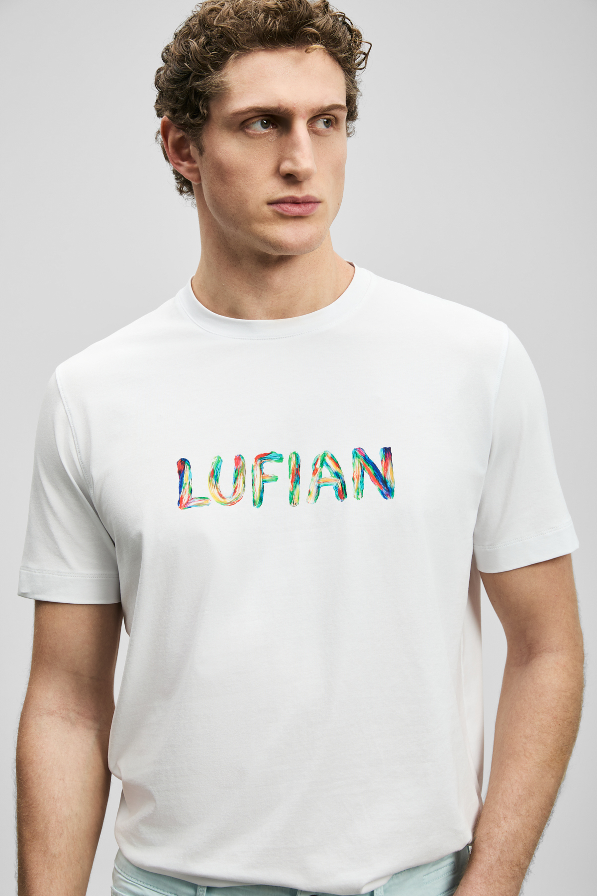 Lufian Surge Modern Grafik Tişört Kırık Beyaz görsel 5