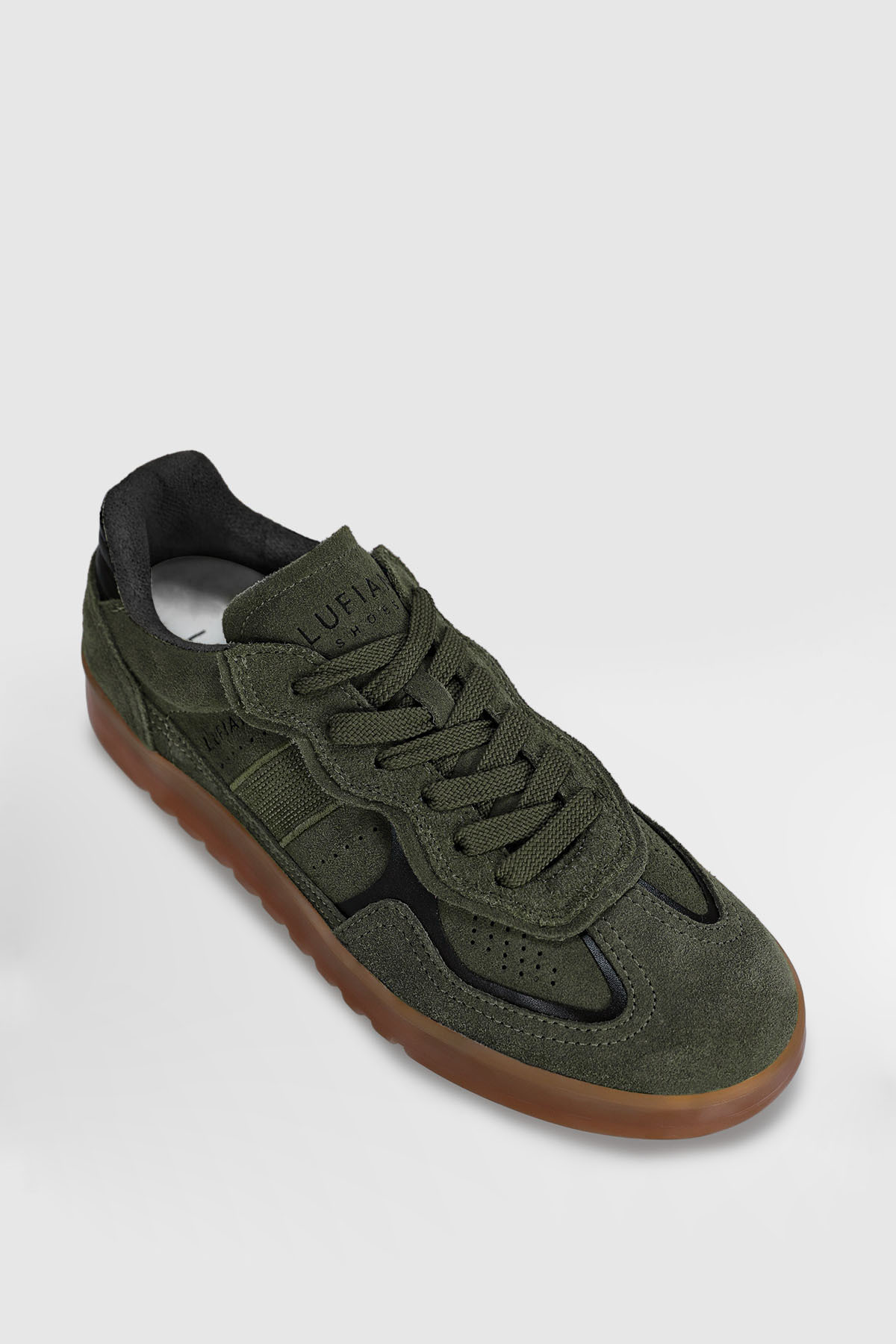 Lufian Alex Erkek Deri Sneaker Ayakkabı Haki görsel 4