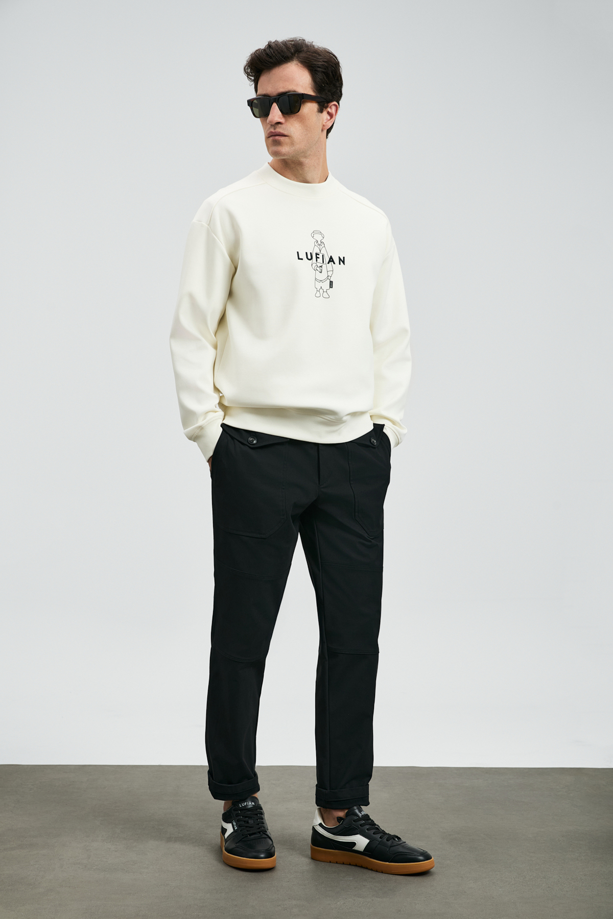 Lufian Sımba Erkek Sweatshirt Kırık Beyaz görsel 2