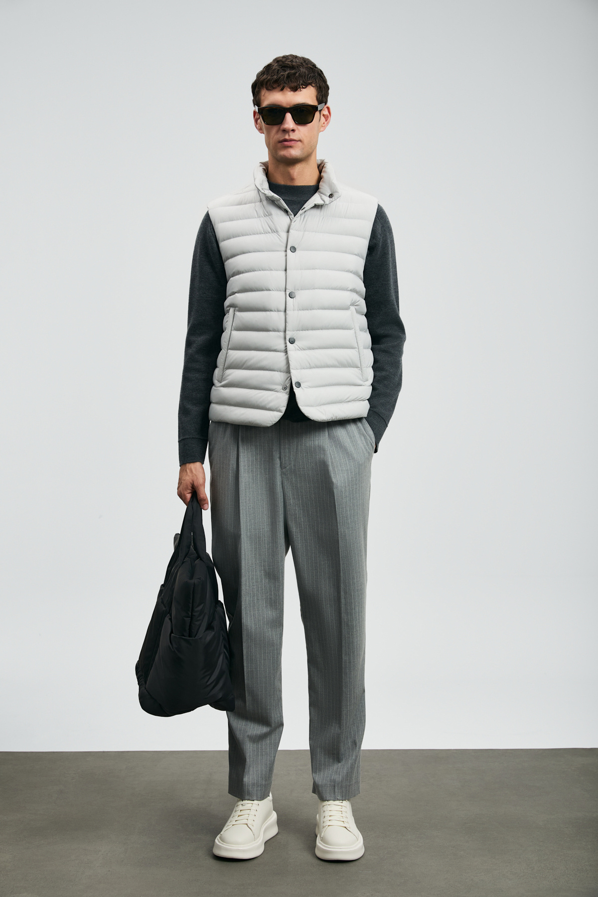 Lufian Ronald Smart Erkek Chino Pantolon Comfort Fit Gri görsel 4