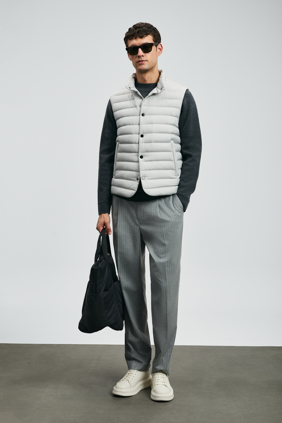 Lufian Ronald Smart Erkek Chino Pantolon Comfort Fit Gri görsel 3