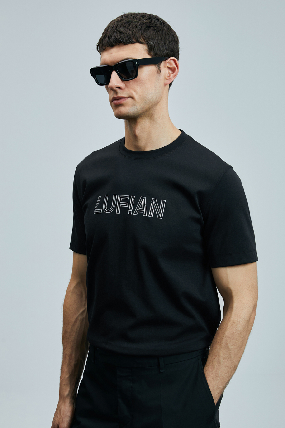 Lufian Thınk Modern Grafik T- Shirt Siyah görsel 5