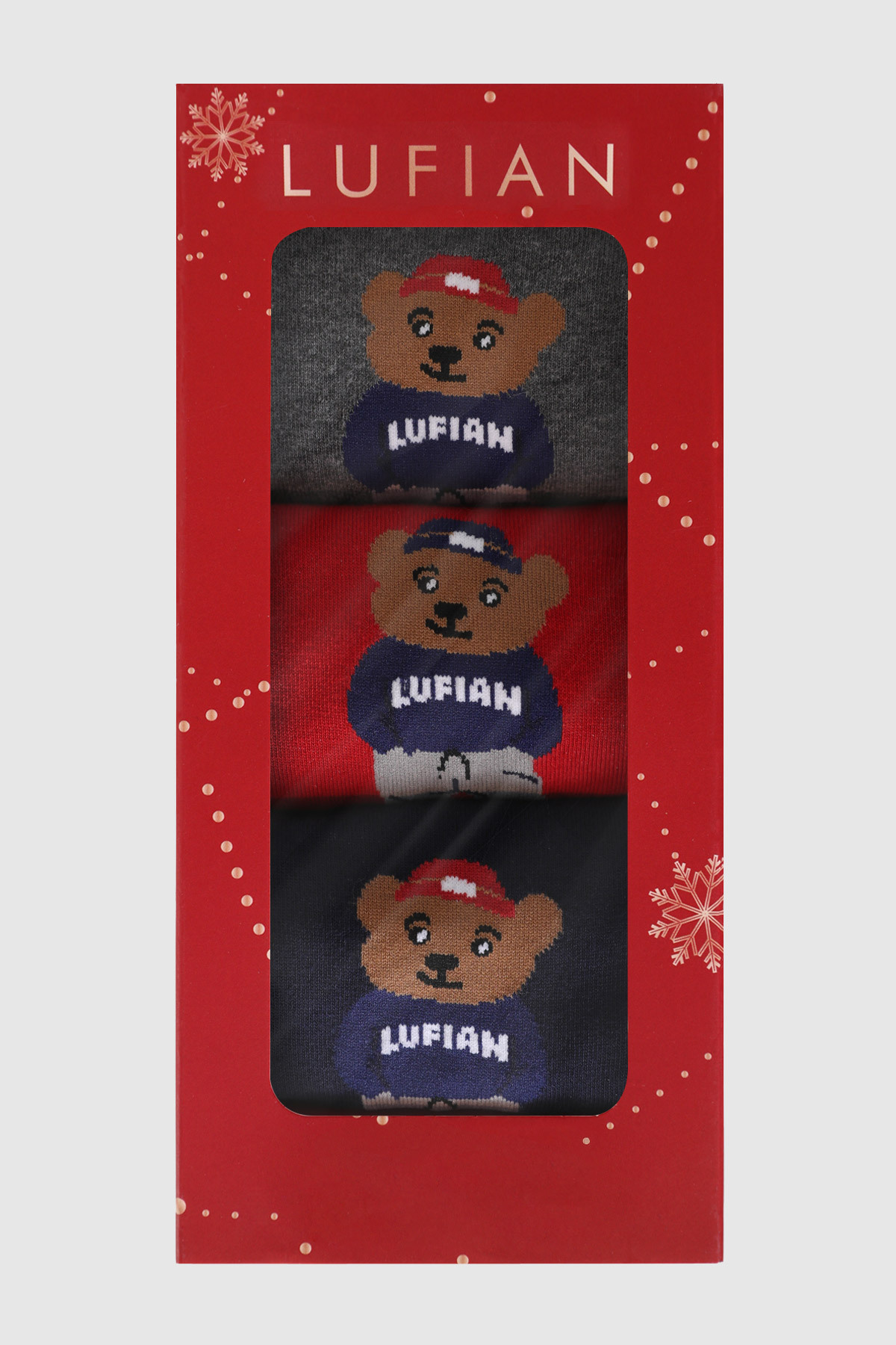 Lufian Bear 3'lü Set Erkek Çorap Standart