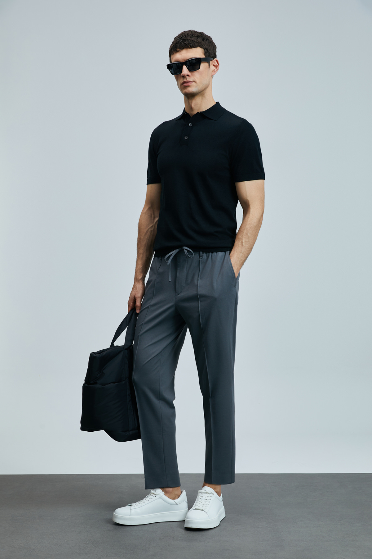 Lufian Sımon Smart Erkek Chino Pantolon Slim Fit Antrasit görsel 3
