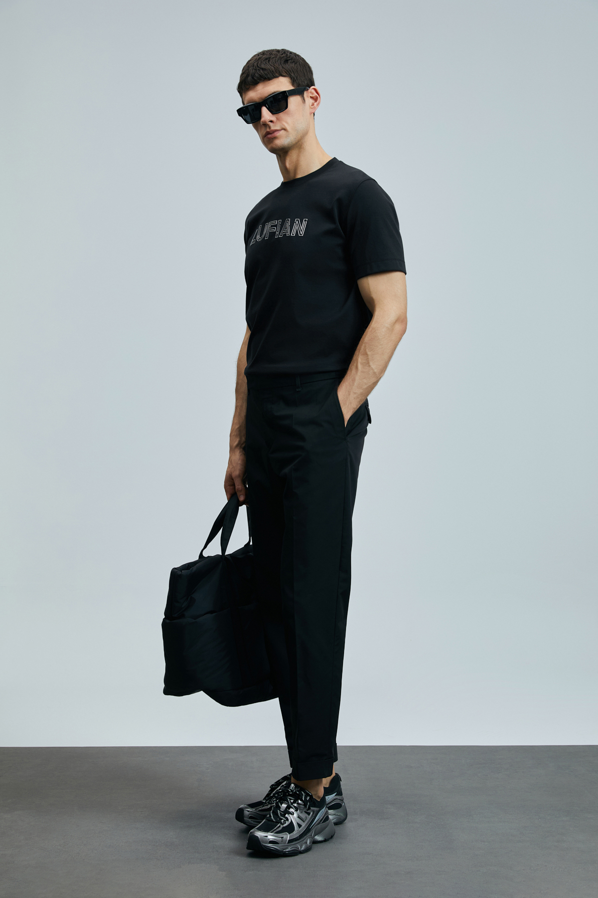 Lufian Thınk Modern Grafik T- Shirt Siyah görsel 4