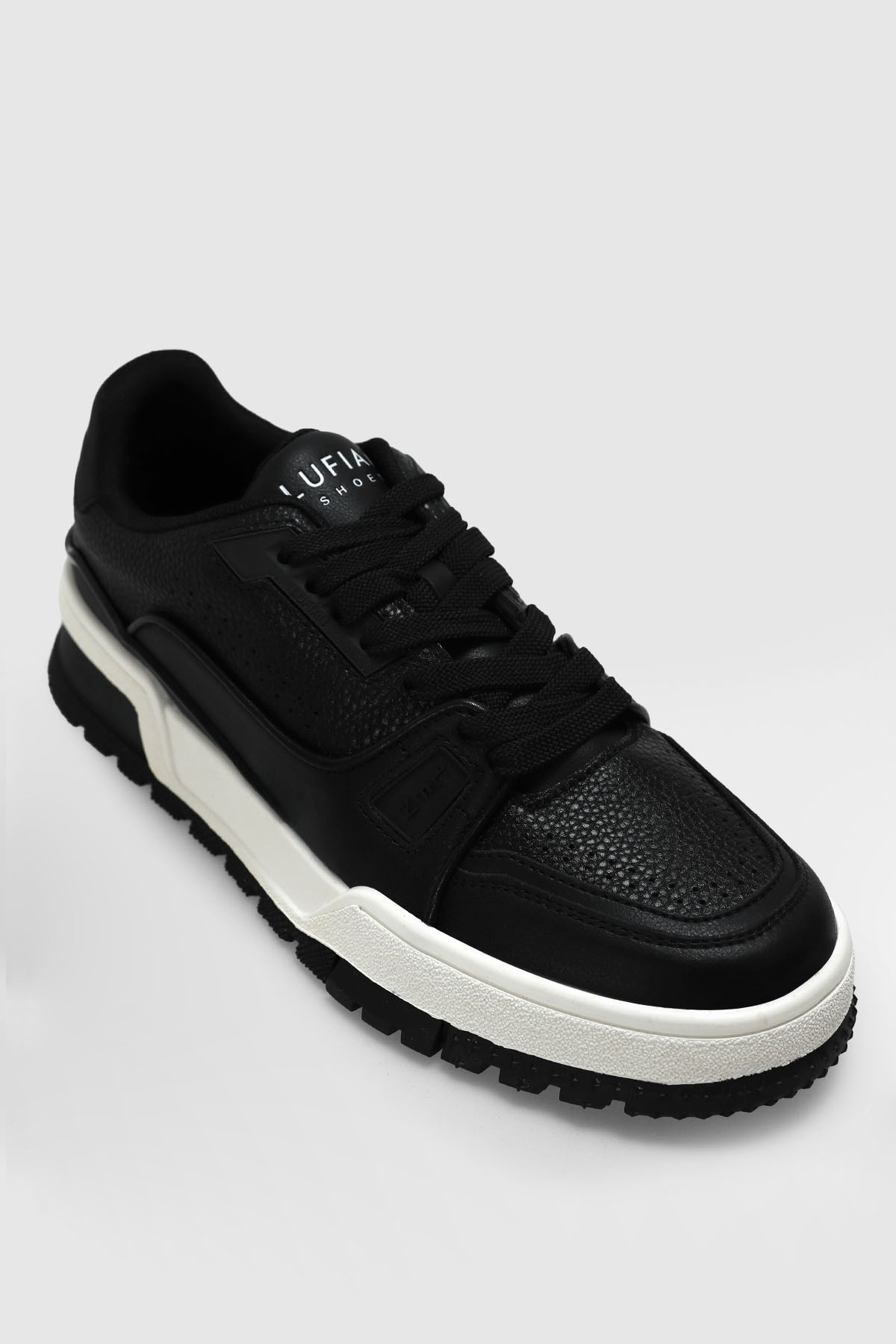 Lufian Albert Erkek Deri Sneaker Ayakkabı Siyah görsel 2