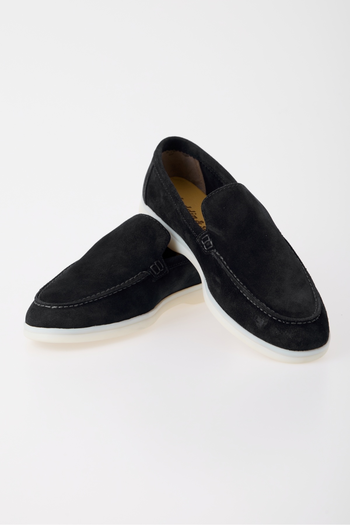 aladdin & sons Azure Siyah Süet Hakiki Deri Erkek Loafer Ayakkabı görsel 3