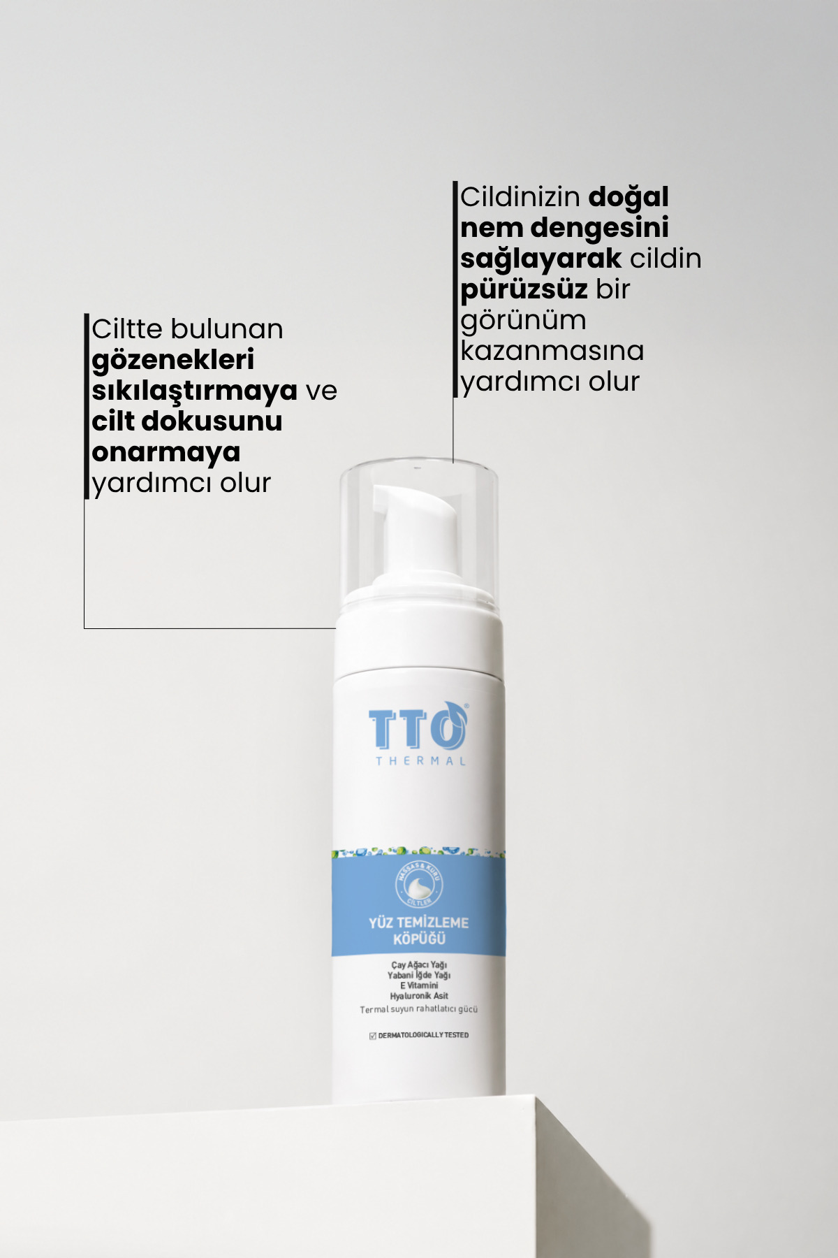 Yüz Temizleme Köpüğü Derin Temizlik ve Nemlendirme 200 ml Çay Ağacı Yağı ve Aloe Vera Thermal — 8680145082448 — تصویر 3 از 8