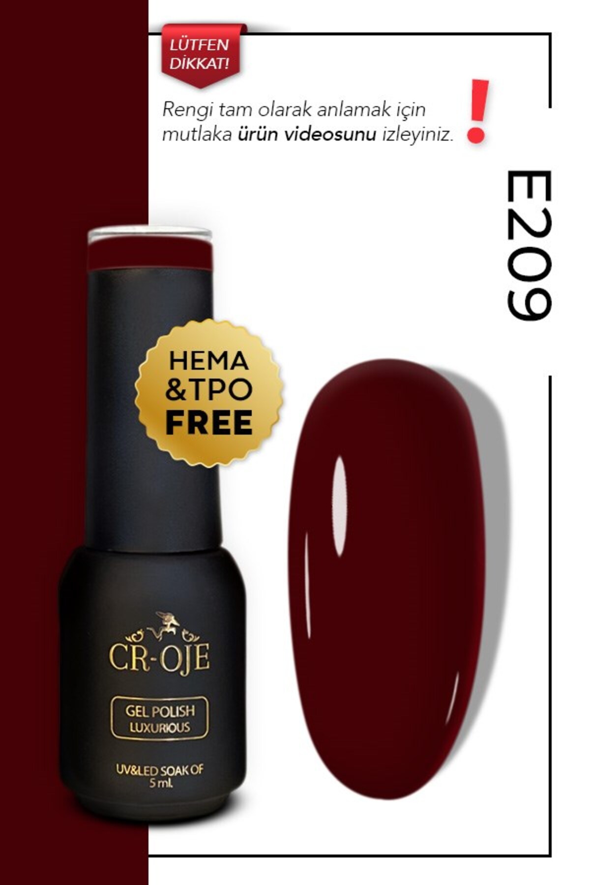 E209 - Bordo (5 ml) — رنگارنگ 5mlbordokalicioje