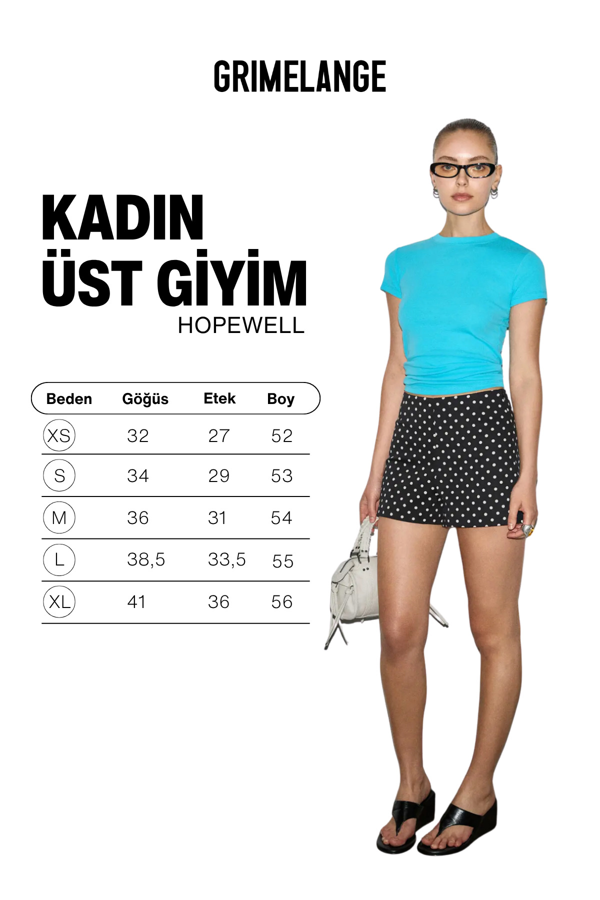 GRIMELANGE HOPEWELL Kadın Yuvarlak Yaka Örme Slim Fit Turkuaz T-Shirt görsel 6