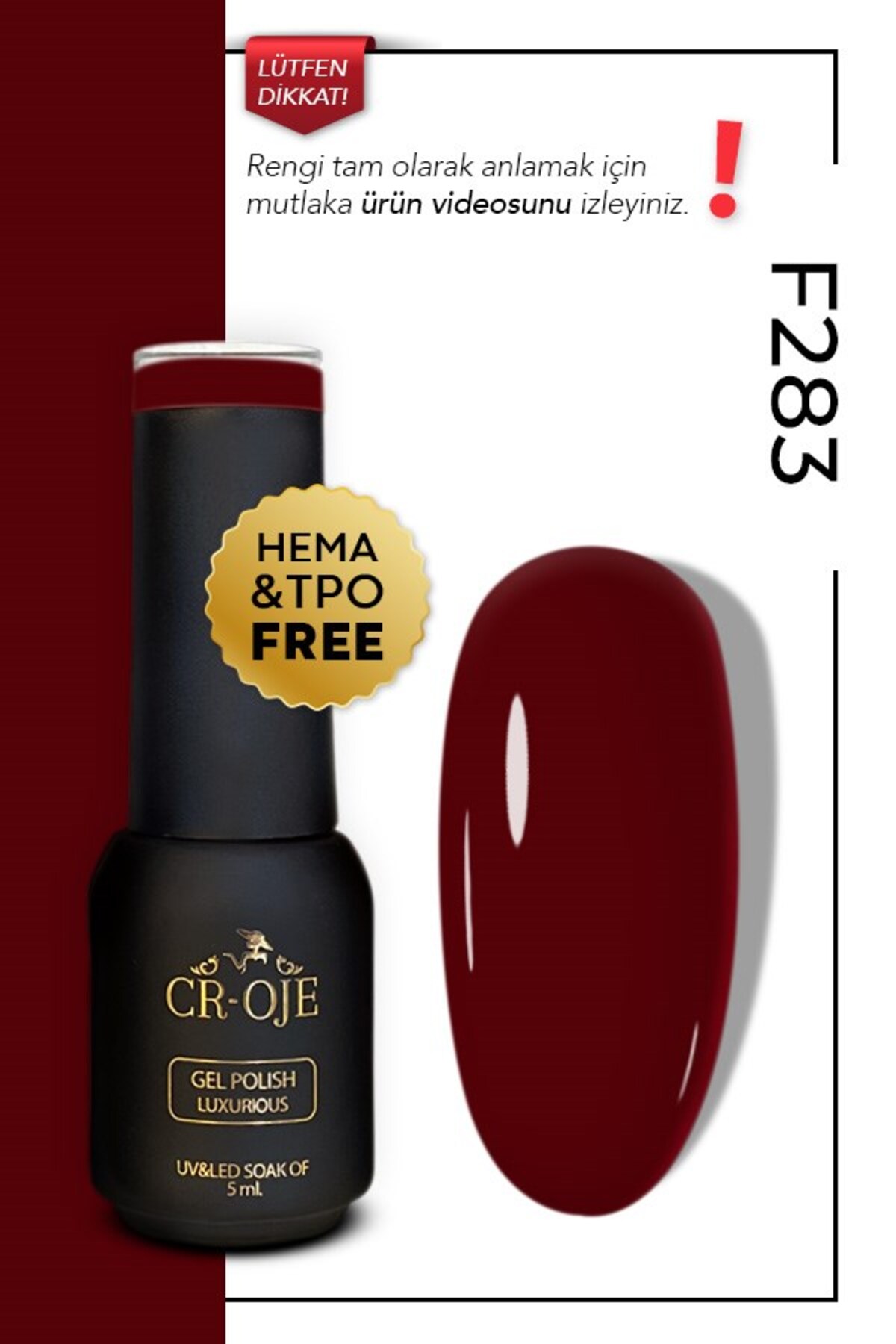 F283 - Bordo ( 5 ml) — رنگارنگ 5mlbordokalicioje