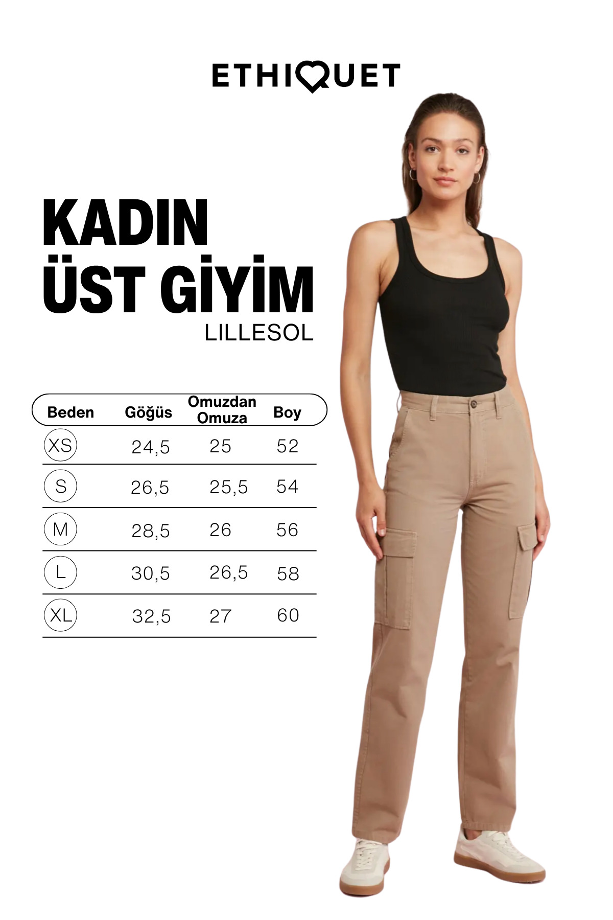 ETHIQUET Lıllesol Kadın Fitilli Görünümlü Kalın Askılı Basic Siyah Bluz Atlet görsel 7