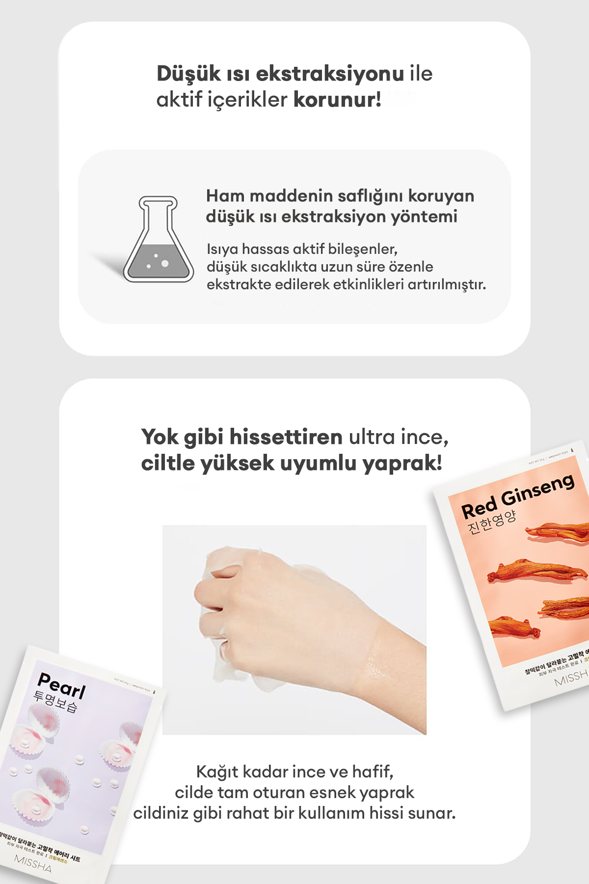 KırmızıGinseng Özlü Sıkı Görünüm Sunan Besleyici Yaprak Maske Airy Fit Sheet Mask Red Ginseng — 111282 — تصویر 5 از 7
