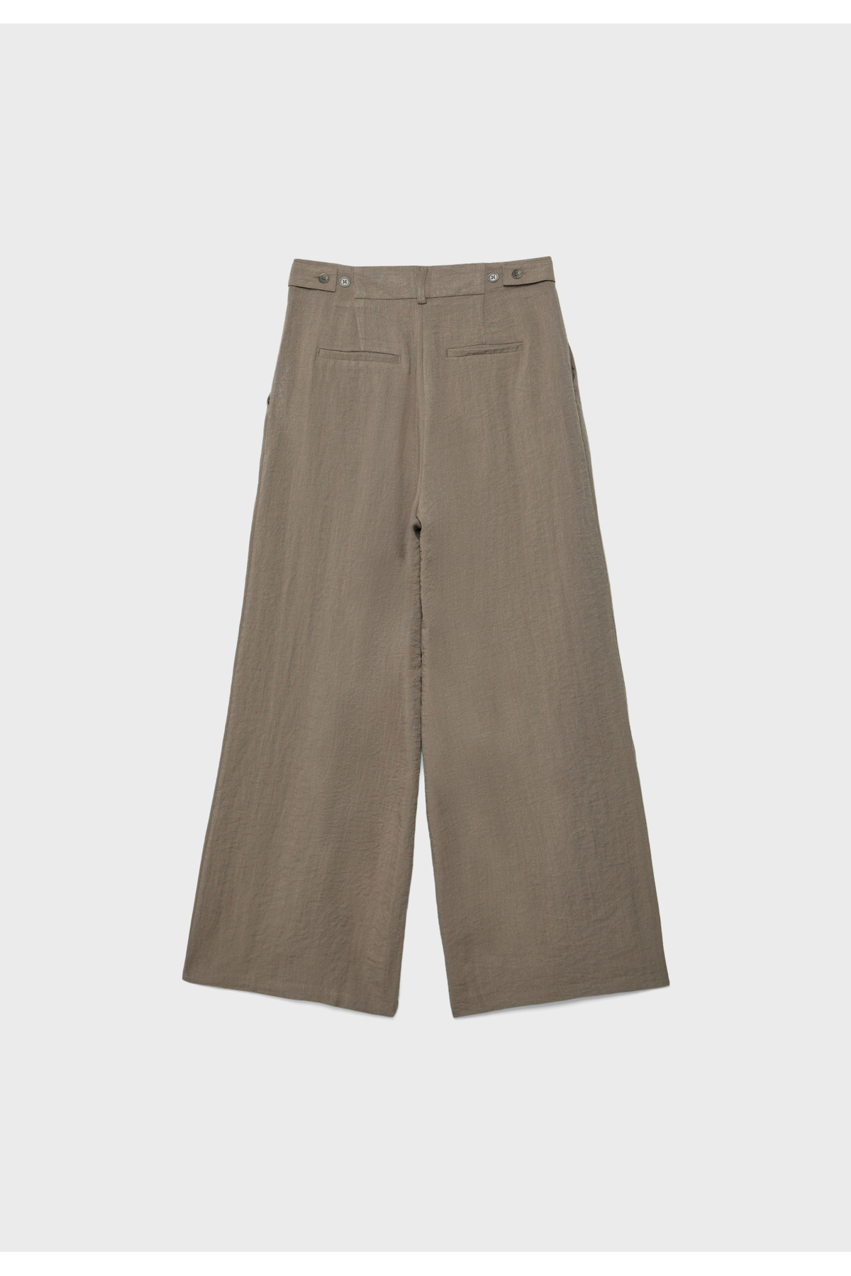 Stradivarius Düğmeli geniş paça kumaş pantolon görsel 6