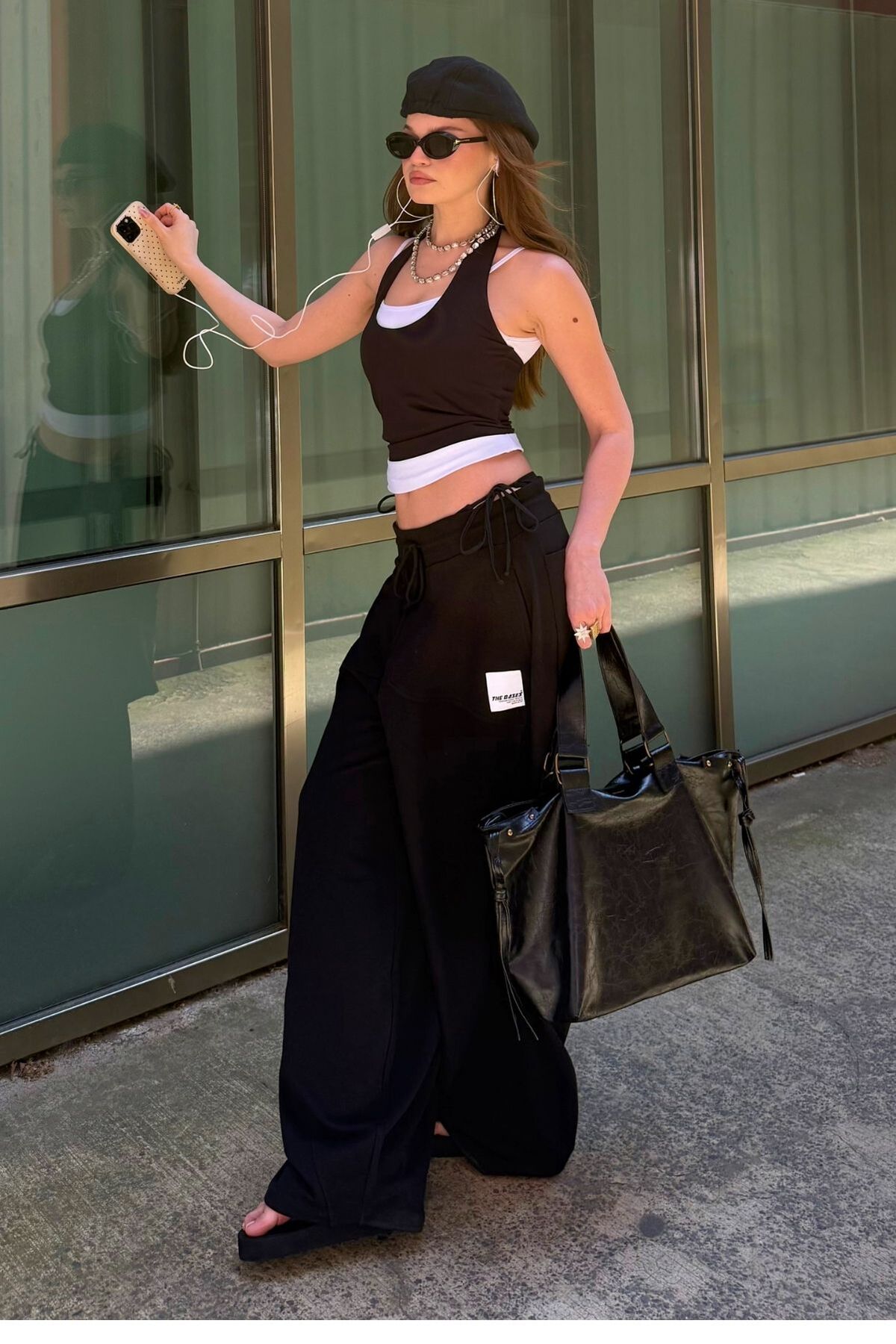 bases. Oversize Yazlık Barrel Baggy Eşofman Altı görsel 4