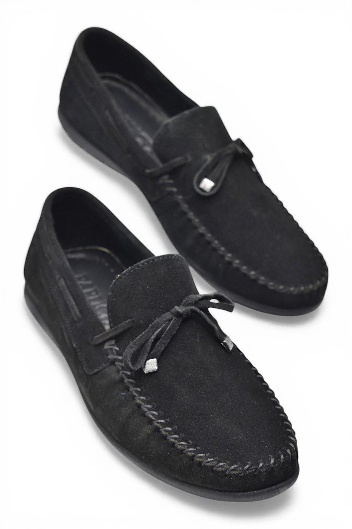 1_org_zoom کفش ISPARTALILAR مردانه چرم طبیعی 3288 فلکسیبل زیره Nubuck مشکی کفش مردانه کژوال تابستانی Laofer اورجینال - تصویر 1