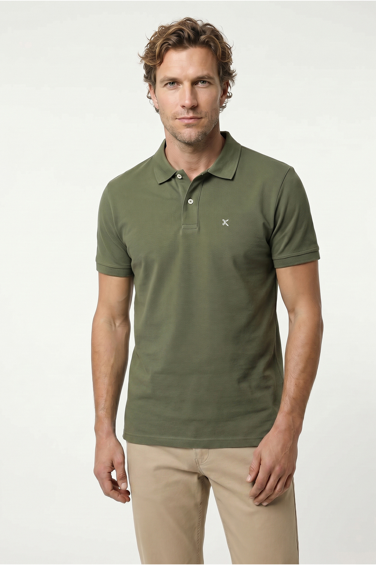 Kiğılı Polo Yaka Slim Fit Nakışlı %100 Pamuk Tişört görsel 2
