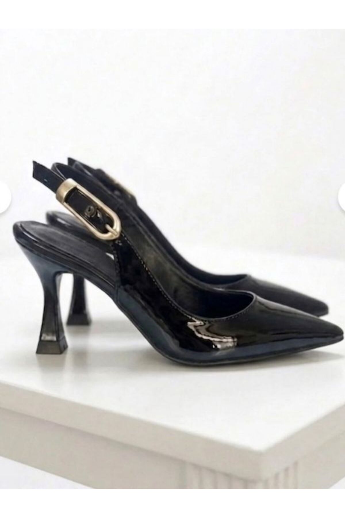 Lio Shoes Siyah Kadın Stiletto Kalın Topuklu Ayakkabı