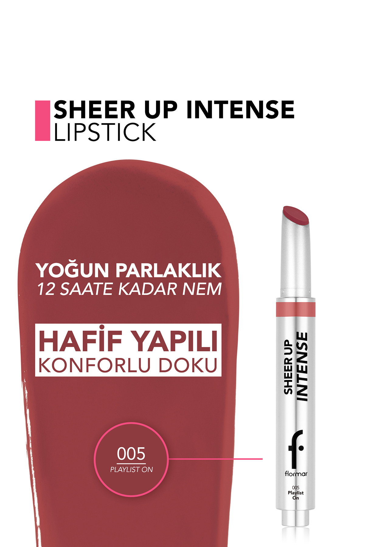 رژ لب ژله‌ای با بافت کرمی و براق Sheer Up Intense - 005 Playlist On