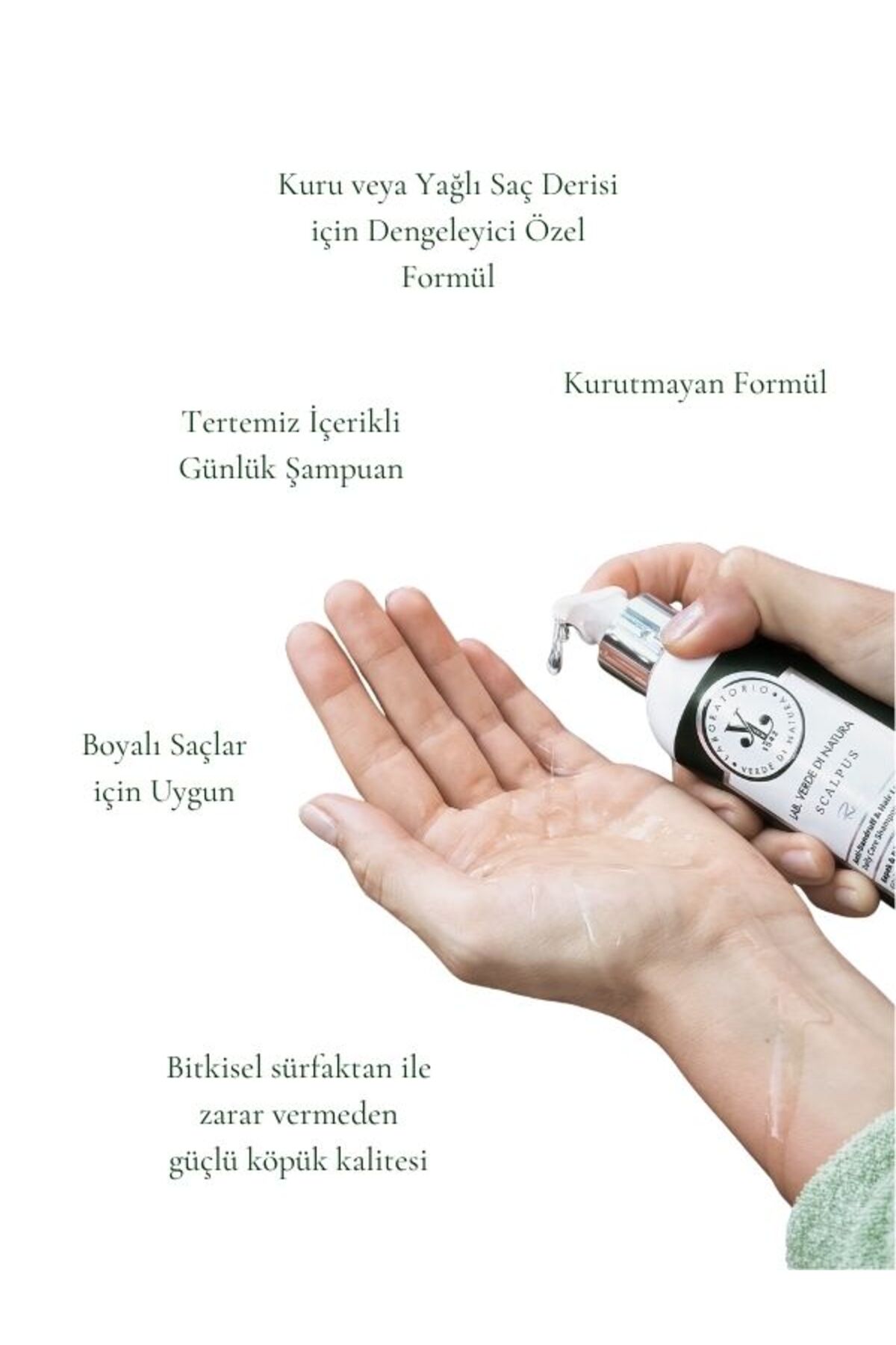 Lab Verde Kepek Önleyici, Saç Dökülme Karşıtı ve Sebum Dengeleyici Şampuan Serum Seti — SSET1 — تصویر 4 از 9
