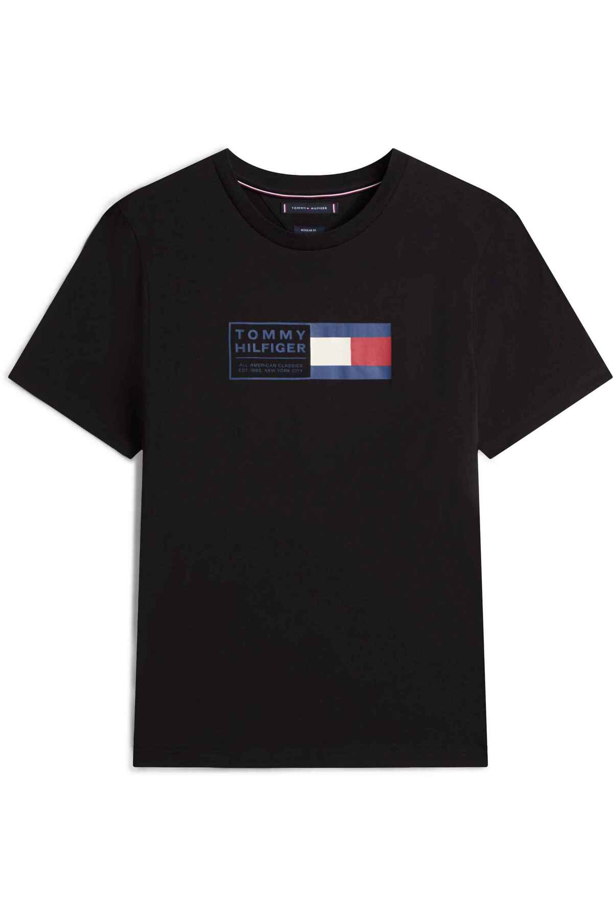 Tommy Hilfiger Erkek Marka Logolu Günlük Kullanıma Uygun Siyah T-Shirt