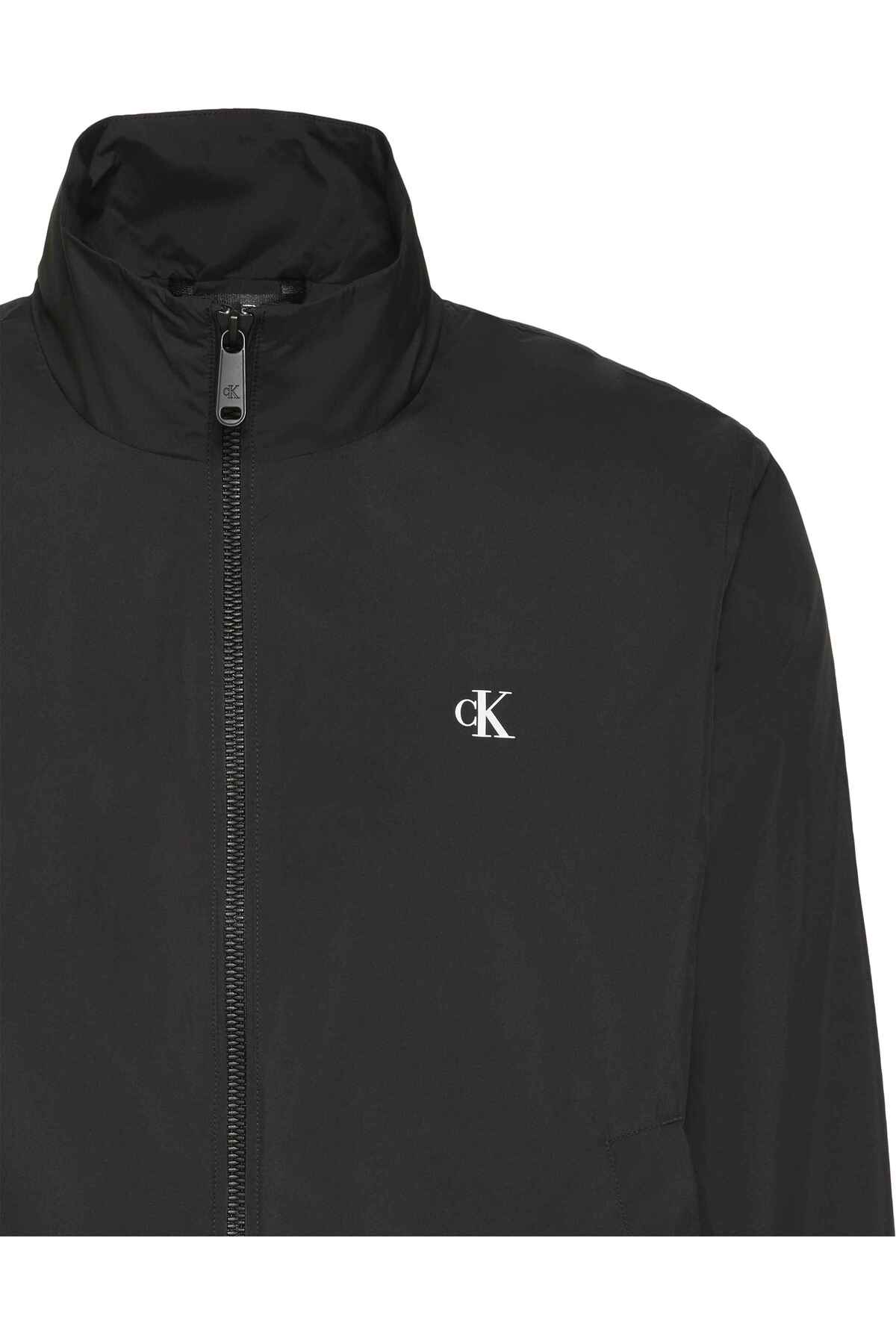 Calvin Klein Uzun Kollu Dolgusuz Naylon Harrington Erkek Siyah Ceket LV04RF520G-UB1 görsel 2