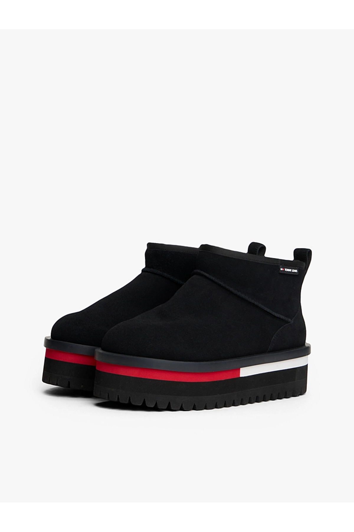 Tommy Hilfiger Kadın Süet Platform Tabanlı Kar Botu - Siyah görsel 2