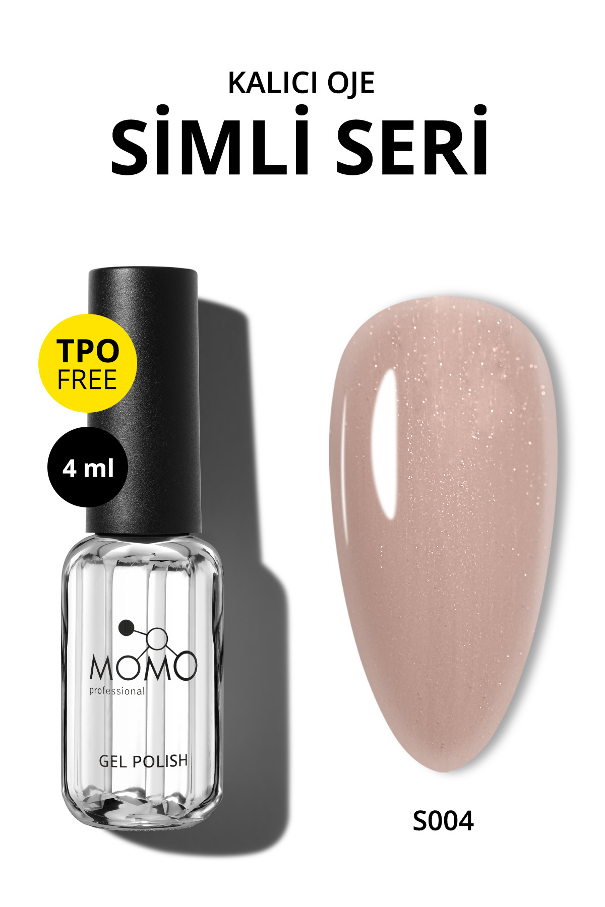 MOMO professional Kalıcı Oje S004, Simli Pudra Ten, 4 ml — صورتی 8860101A01S01S016