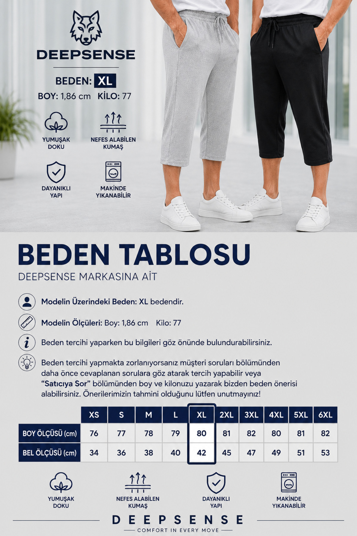 Relax family xf Erkek Siyah Gri 2'li Set Uzun Penye Şort & Bermuda Kapri Yazlık Pamuklu Slim Fit görsel 8