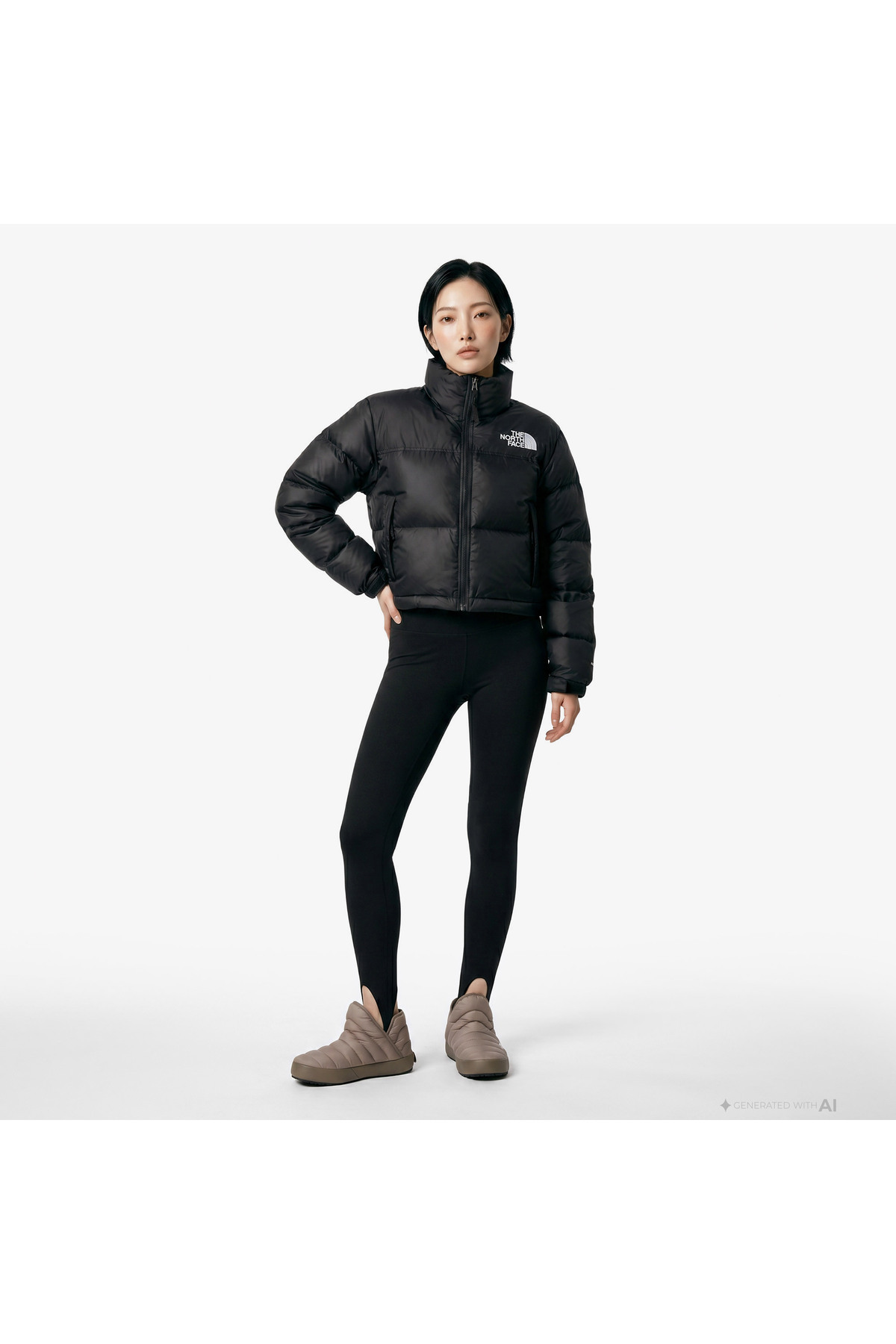THE NORTH FACE Kadın Nuptse Siyah Mont görsel 3