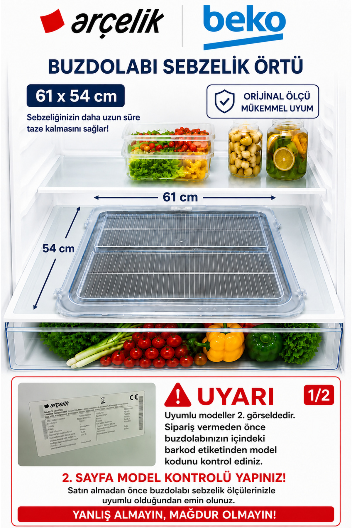 ノン様　不用品まとめ ÖZ BEYAZ EŞYA -5275 NMBE Buzdolabı Sebzelik Örtü 61x54cm(2.SAYFAYI