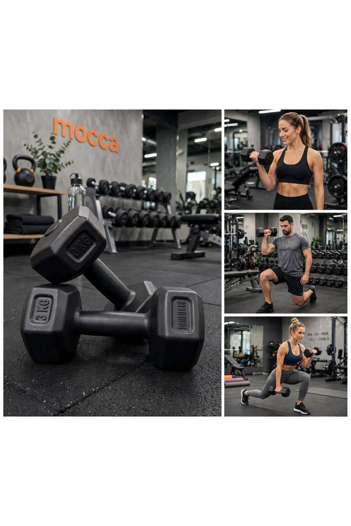 Mocca Style 2 Adet X 3 Kg Moccadiamond 2 Adet X 3 Kg Dambıl Seti Vucut Geliştirme Aleti Dumbell