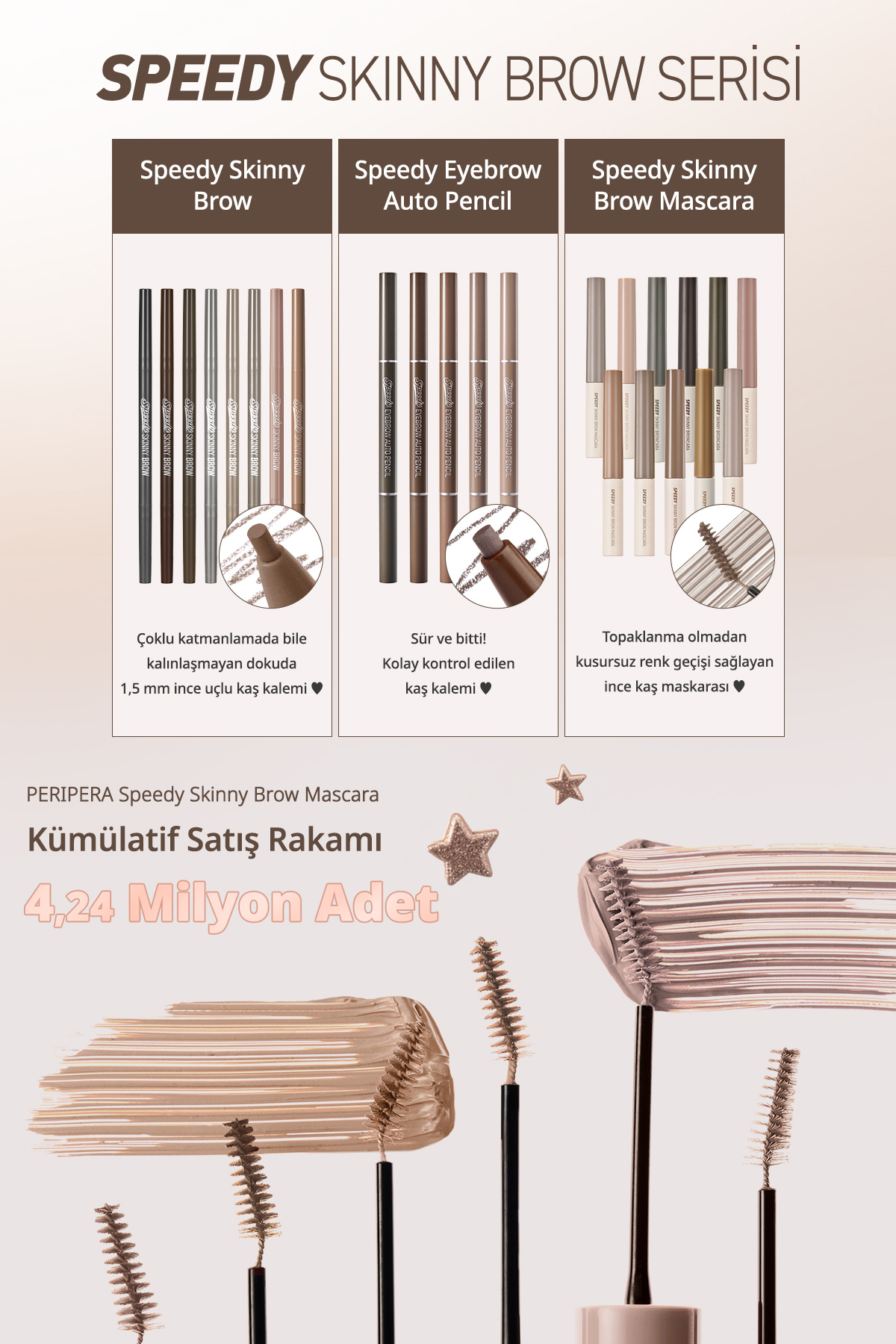 ریمل ابرو Speedy Skinny Brow 07 Taupe Ash - Coloring and Fixing Brow Mascara — قهوه‌ای 6554 — تصویر 8 از 9