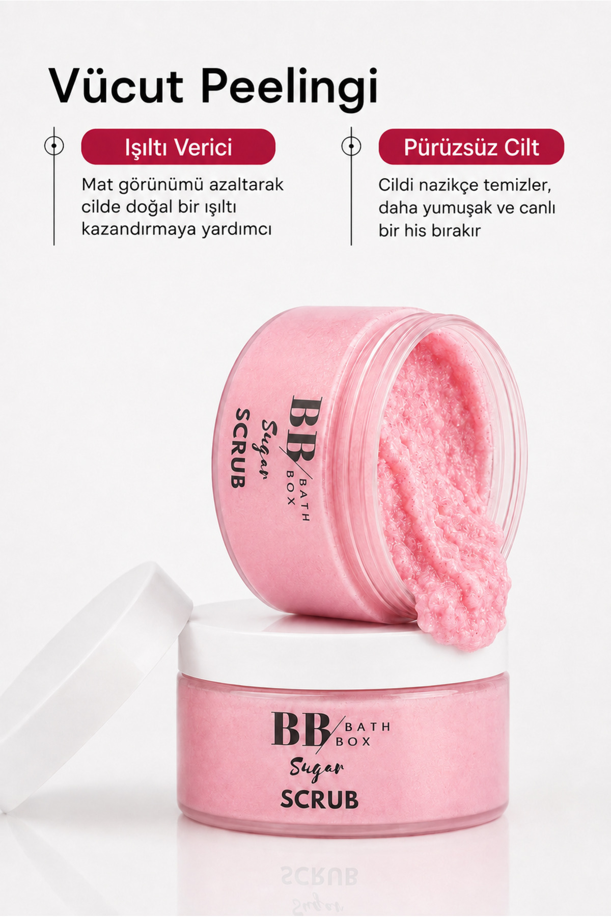 Pink Aura Köpüren Sugar Scrub, Organik Doğal Şeker Peelingi, Arındırıcı & Yenileyici Bakım 160 gr — SSPINKA — تصویر 3 از 9