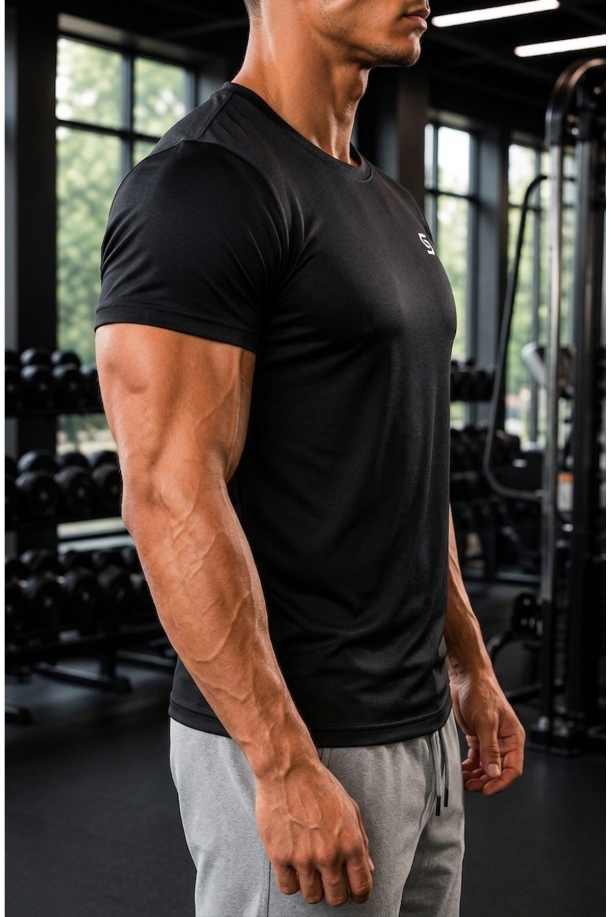 Sapeur Erkek Spor Tişört- Slim Fit Antrenman Üstü görsel 3