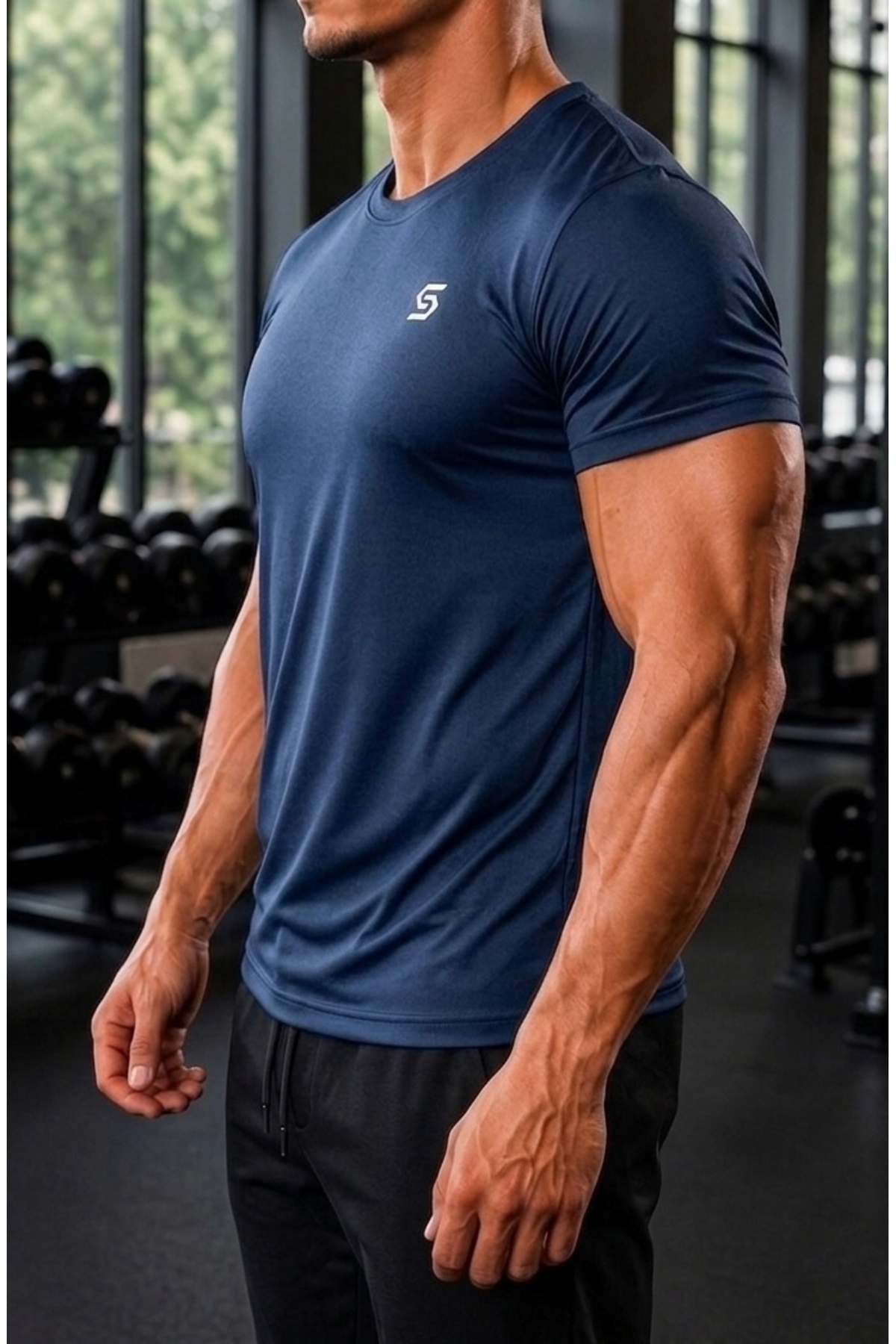 Sapeur Erkek Spor Tişört- Slim Fit Antrenman Üstü görsel 3
