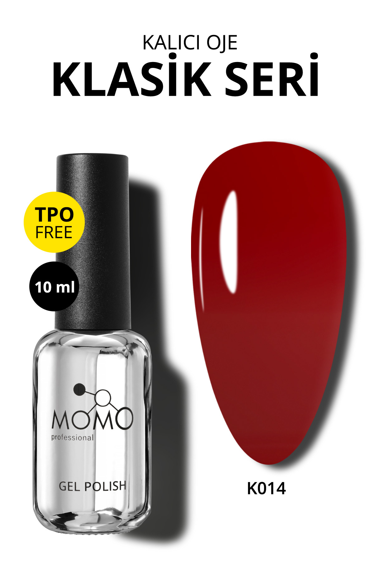 MOMO professional Kalıcı Oje K014, Açık Vişne Çürüğü, 10 ml — زرشکی 8860101A01S09K014