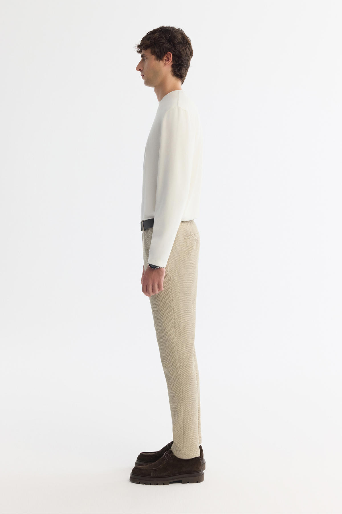 Avva Erkek Ekru Bisiklet Yaka Viskon Karışımlı Basic Regular Fit Sweatshirt A42Y1350 görsel 3