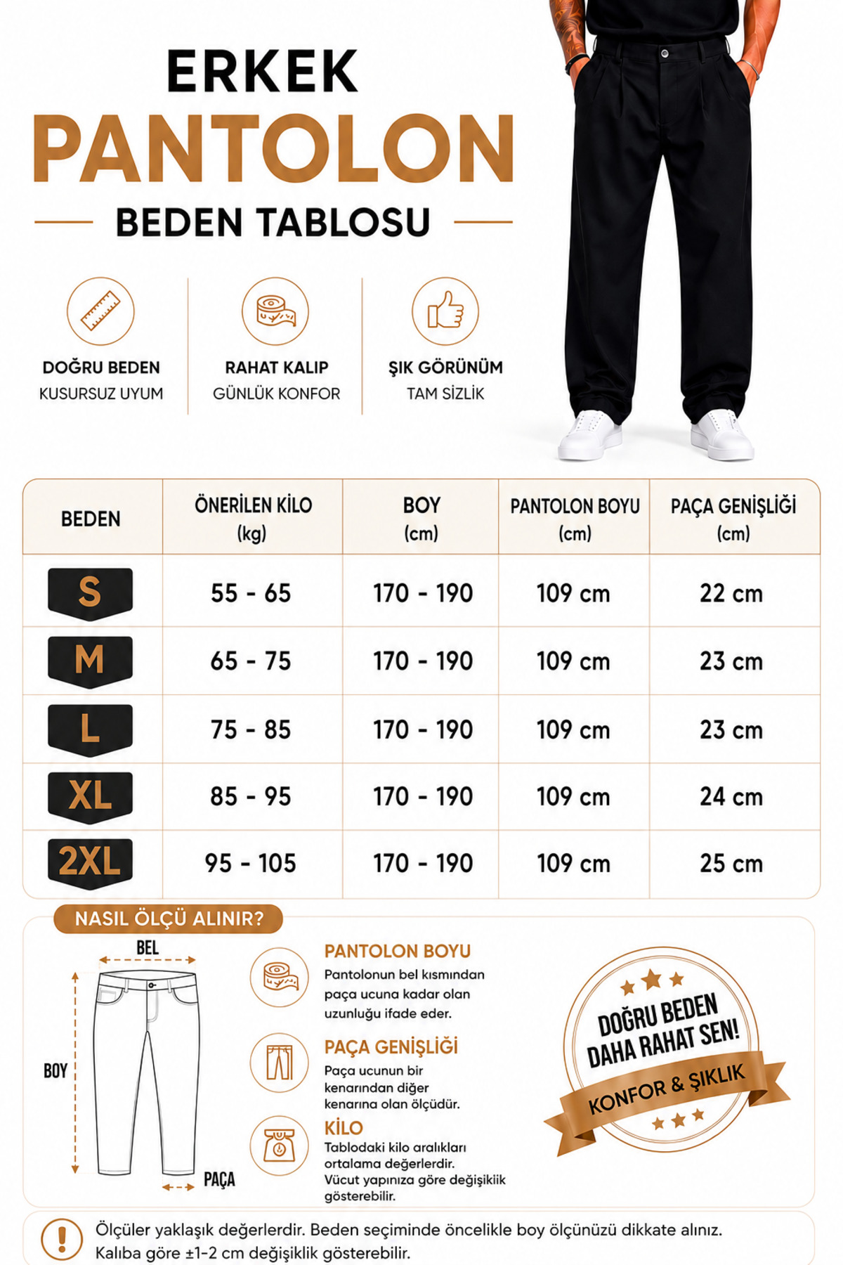 BM BALANCEMODA Erkek Baggy kalıp, esnek-dökümlü, pile detaylı, geniş kumaş pantolon görsel 2